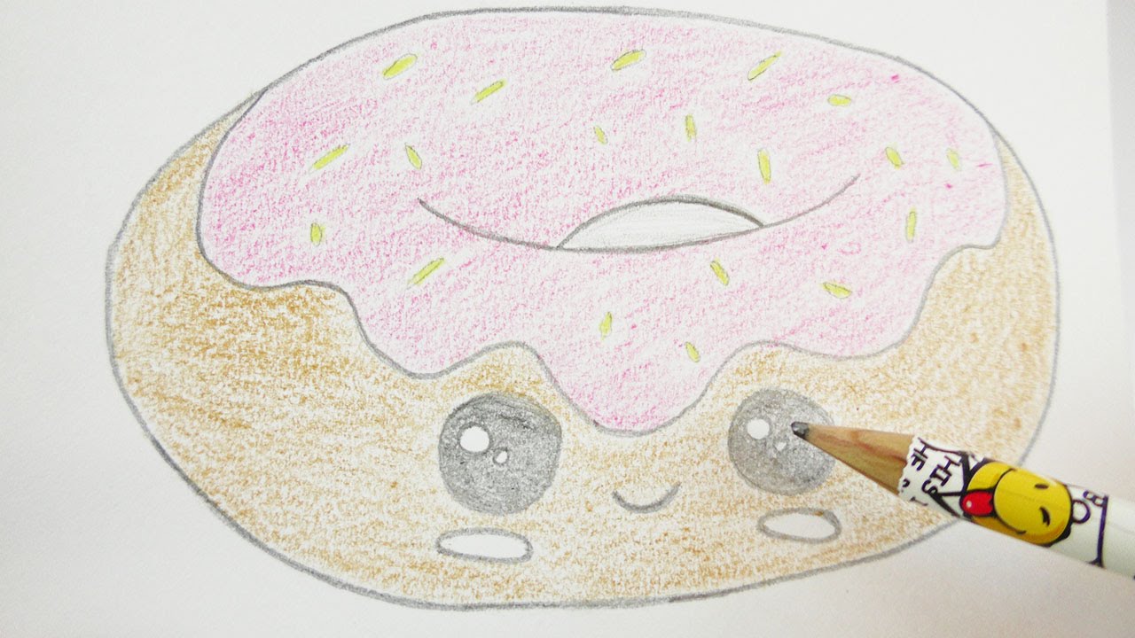 Niedlichen Donut Malen Sussen Kawaii Doughnut Zeichnen Fur Geburtstagskarten Und Einladungen Youtube