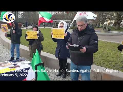 Freedom-loving Iranians, MEK Supporters Rally in Malmö, Sweden, Against Mullahs' Regime—Feb 5, 2022