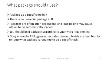 Introduction to R  Popular R Packages Video 8 by Dr. Kamal Kumar Murari