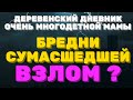 ДЕРЕВЕНСКИЙ ДНЕВНИК очень многодетной мамы. Мать героиня. ВЗЛОМ хакеров? БРЕДНИ сумасшедшей.