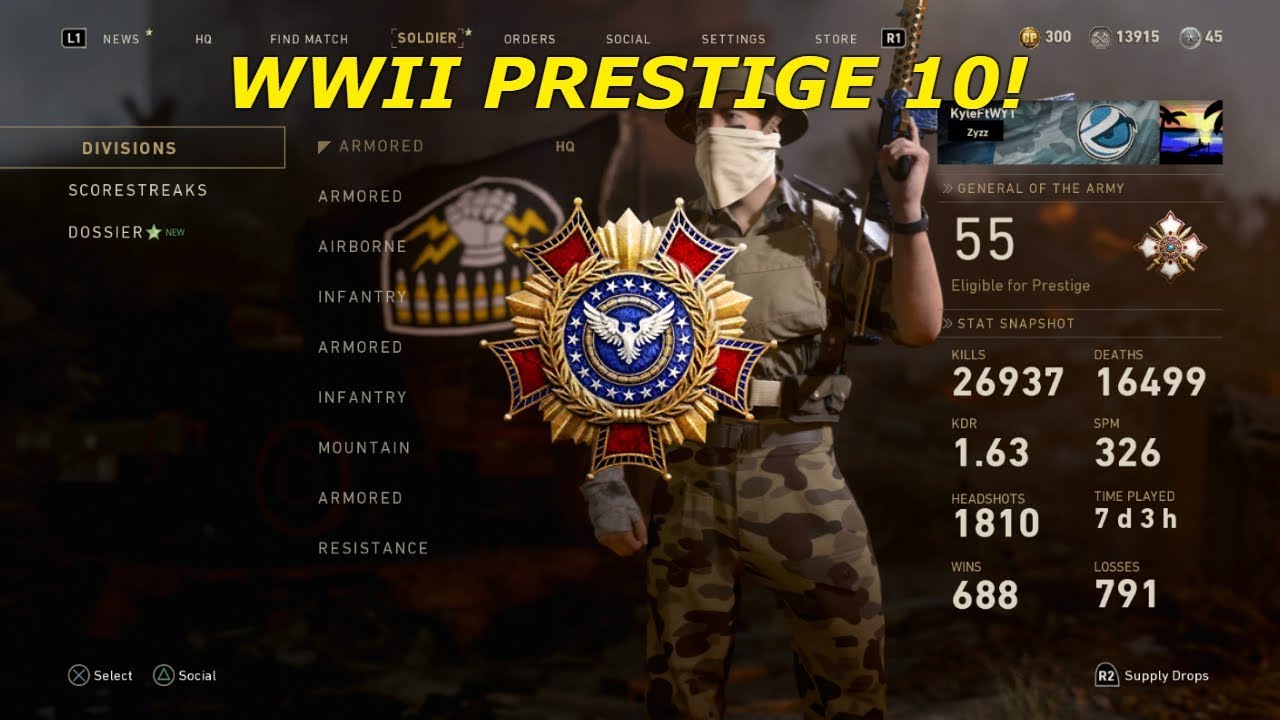 WWII Prestige Ten - Combat Record, Stats, Best Classes and Unlocks