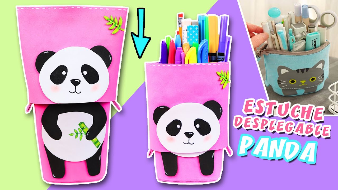 Integrar telescopio yeso Estuche Desplegable Panda - DIY Haz tu Cartuchera desplegable | Manualidades  aPasos - YouTube