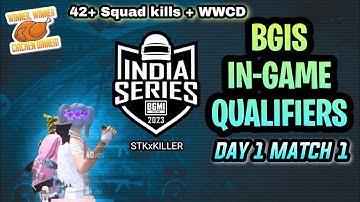 BGIS In-game qualifiers Day 1 Match 1 42+ squad kills | B2B WWCD | #bgmi #bgis #ingamequalifiers
