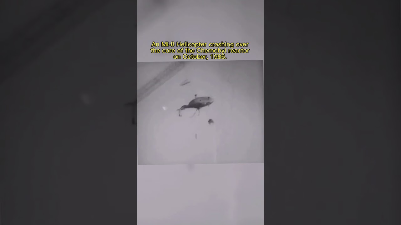 An Mi-8 Helicopter crashing over the core of the Chernobyl reactor on October, 1986.