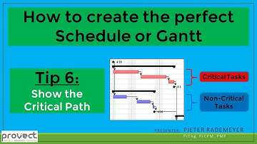 Tip 6: Clearly indicate the critical path on the project management schedule, programme or Gantt