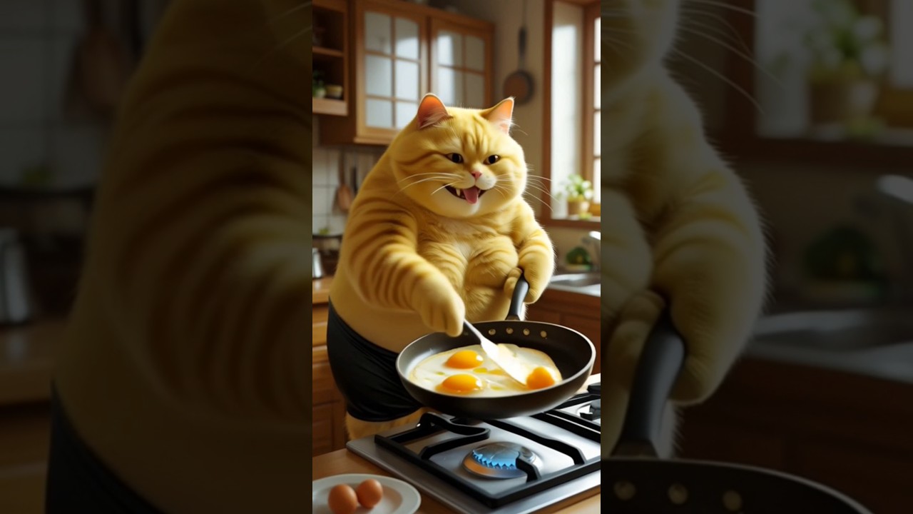 the hungry cat 🐈 and the innocent duck 🦆