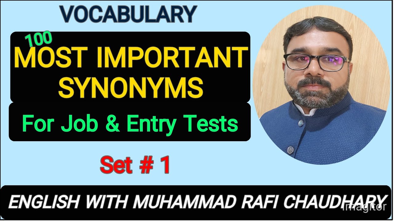 Synonyms Most Important Synonyms for Entry Test/ Job Test English