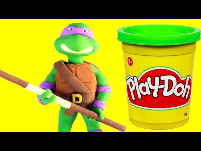 DibusYmas Ninja Turtles funny Play Doh Stop motion video for kids - Vengatoon class=