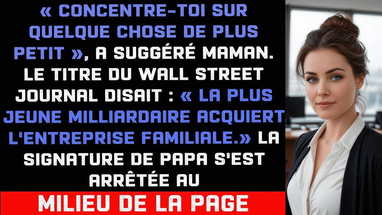 « Réunis-toi avec ta sœur, elle vient de conclure une affaire à 100 millions », m'a lancé ma mère au dîner familial, pendant que Jessica exhibait son tailleur Chanel et mon père parlait de mon «...