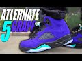 HEAT !!! JORDAN 5 "ALTERNATE GRAPE" "GRAPE ICE" REVIEW AND ON FOOT IN 4K !