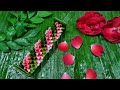 มาลัยกลมลายเกลียวคู่ How To Make Spiral Rose Petals and Leaves Garland