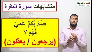 متسابهات سورة البقرة: صم بكم عمي فهم لا (يرجعون/ يعقلون) الضبط اللفظي والمعنوي