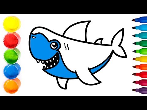 GLITTER ✨ Dibujamos un TIBURÓN, 🦈 un VESTIDO... 👚 Dibuja y colorea 💫 Coloring and Drawing