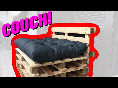 AWESOME Pallet Couch DIY Project (Sofa made of pallets) [4K]