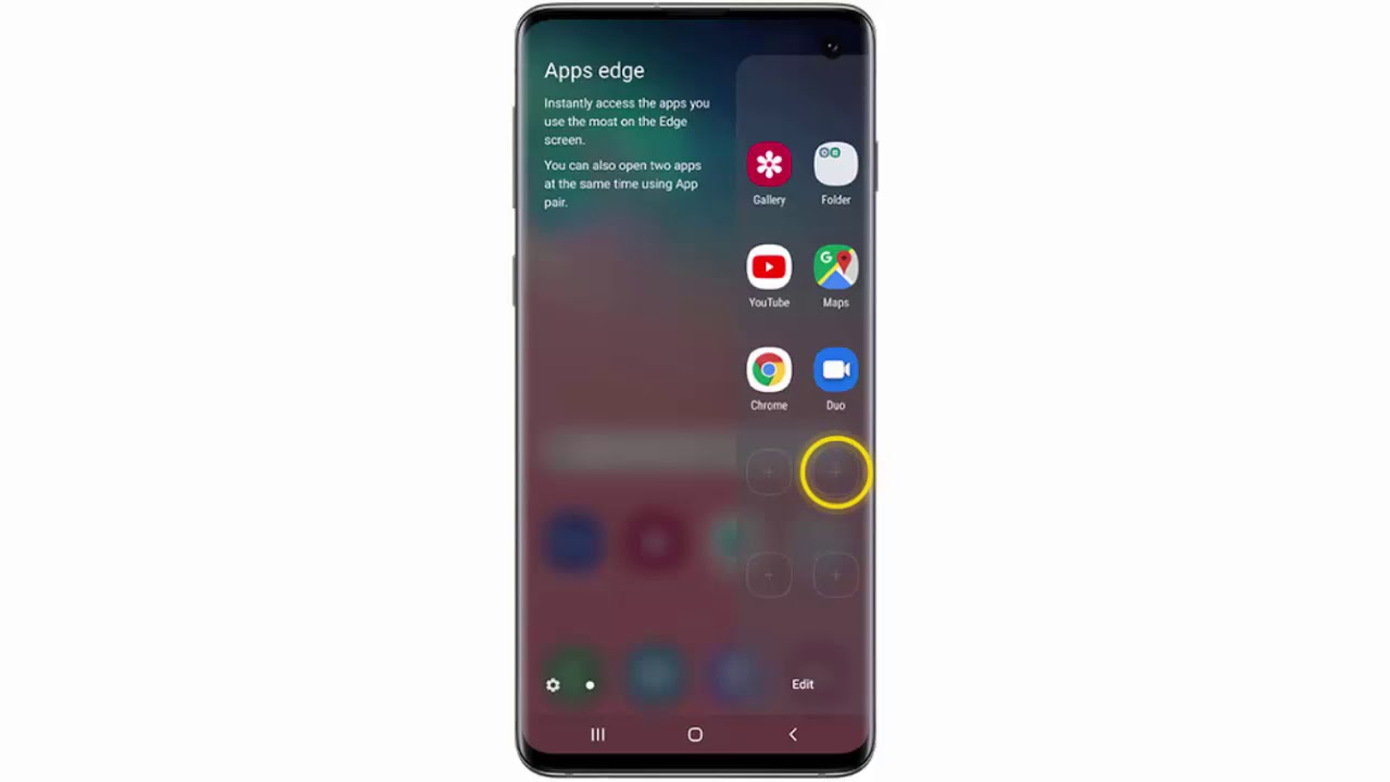 How To Use Apps Edge On Your Samsung Galaxy S10 S10 Plus Or S10e YouTube