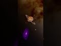 Mesmerizing view of Saturn with rings and nearby galaxy in deep space