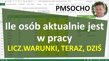 Excel - Funkcja LICZ.WARUNKI - Jak policzyć ile osób pracuje w chwili obecnej [odc.776]