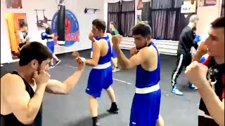 Тренировка по боксу. Отработки в парах Чечне для новичков.
