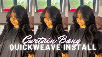 HOW TO:  CURTAIN BANG QUICKWEAVE TUTORIAL + LAYERING and CURLING