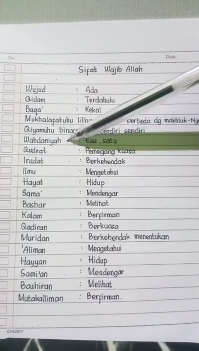 Sifat Wajib Allah dan Artinya