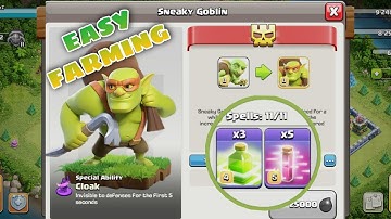TH14 Sneaky Goblin Fastest Way To Farm / Loots Strategy Clash of Clan COC