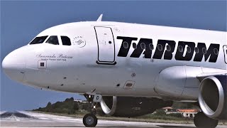 LANDING TOWARDS YOU! TAROM A318/Skiathos Airport - ATC Comms!