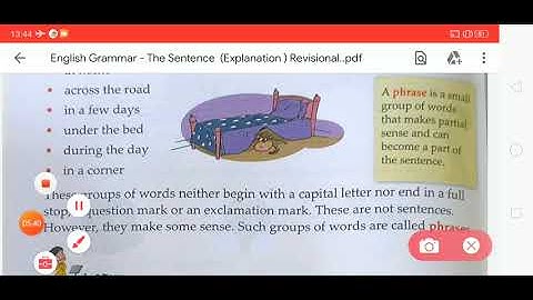 Class-4, English Grammar - The Sentence ( Explanation) Revisional video.