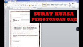 surat kuasa pemotongan gaji