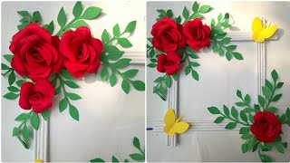 Paper Flower Rose Wall Hanging|Wall Decoration Ideas| Wall mate | Paper Craft ||