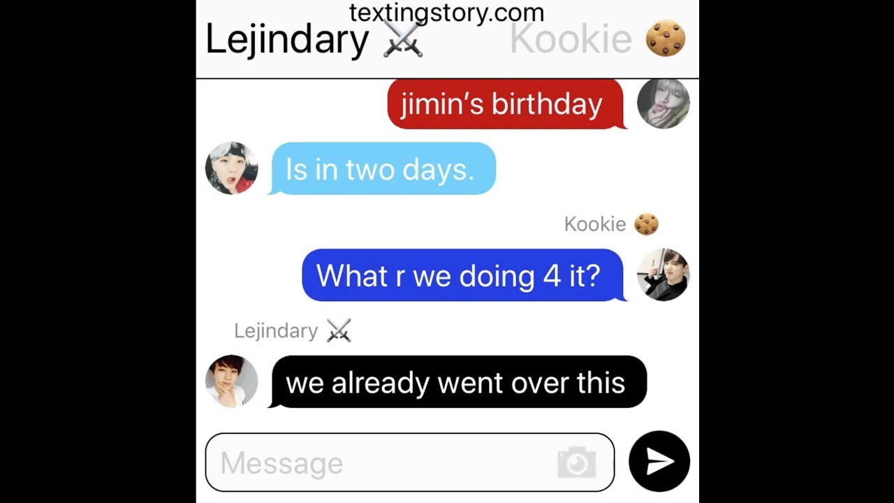 BTS Texting Story: (Jimin-centric) Birthday Plans