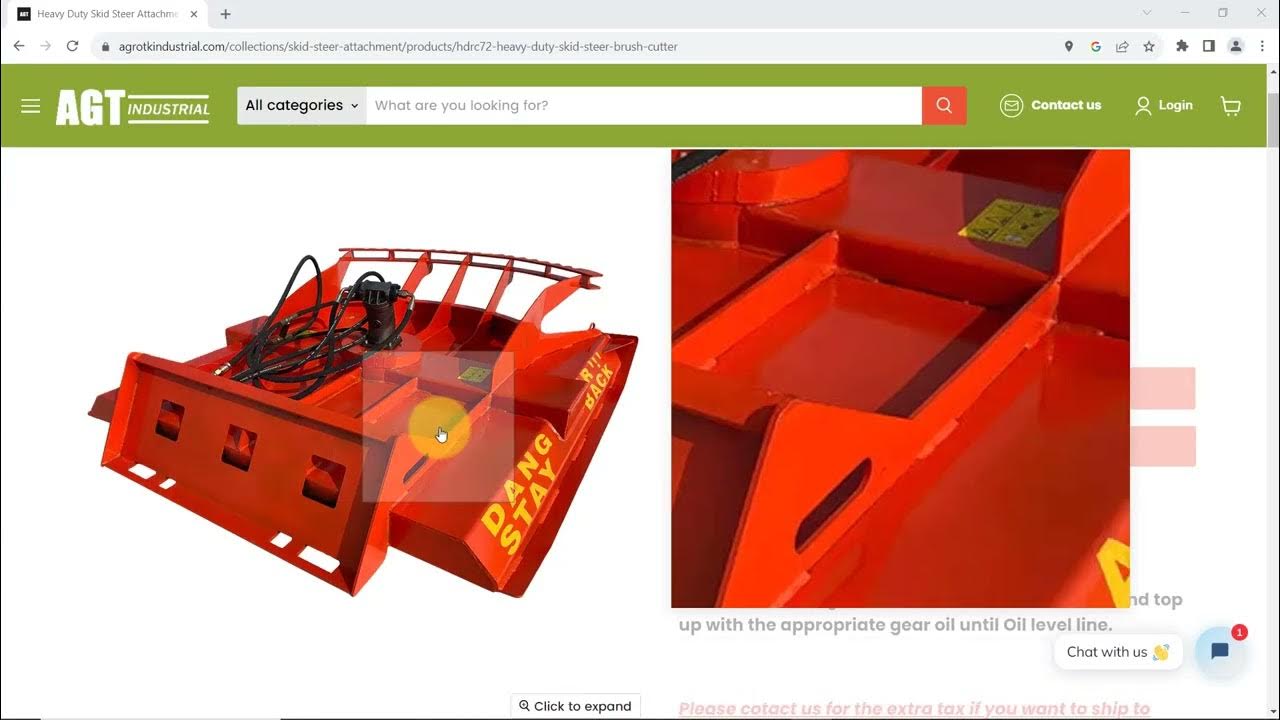 Skid Steer Brush Cutter Topcat HDRC72 Chinese Blade Stopped