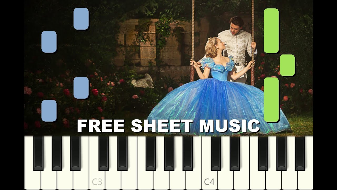 VALSE DE L'AMOUR from Cinderella, Disney, 2015, Piano Tutorial with free Sheet Music (pdf)