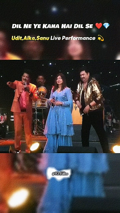 Dil Ne Ye Kaha Hai Dil Se ❤💎 | Three Legends Live Together ✨💫 #shorts #kumarsanu #bollywood