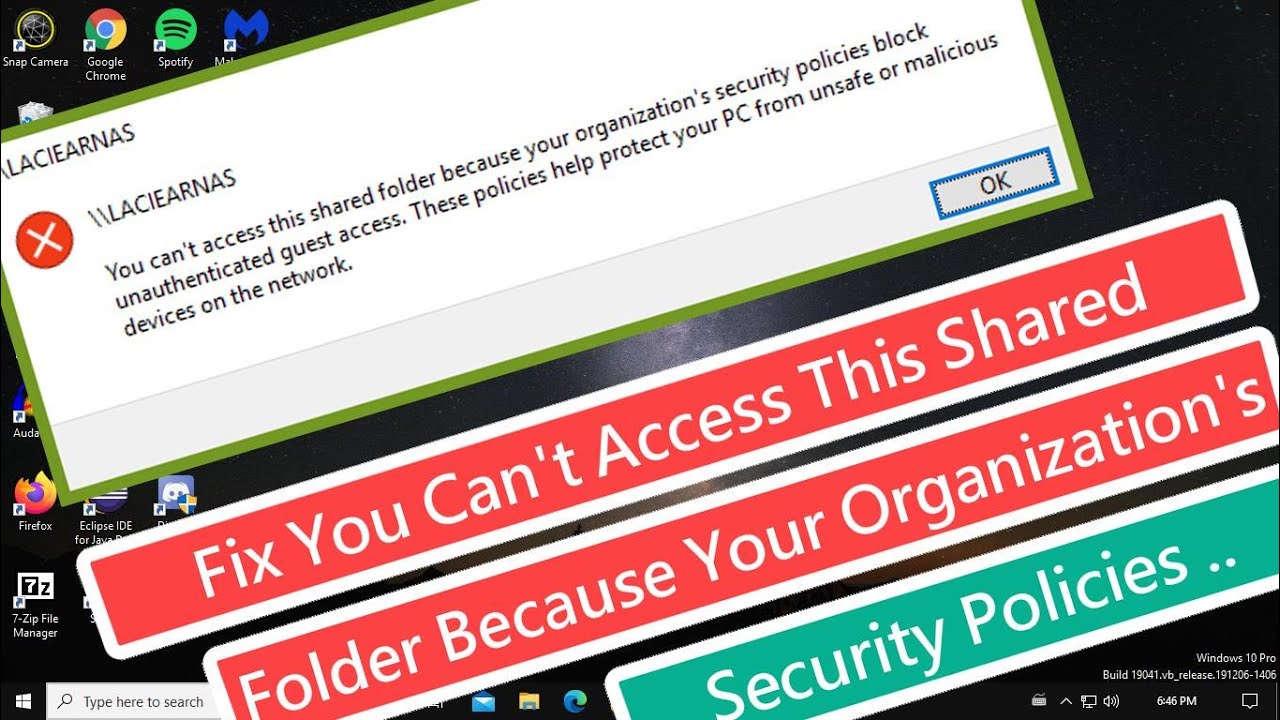 Fix You Can't Access This Shared Folder Because Your Organization's ...