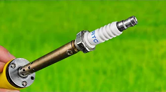 Insert a spark plug into the Soldering Iron and be Amazed! This man is a genius!