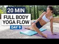 20 min full body yoga flow  strength flexibility  mobility  day 9  30 day yoga challenge