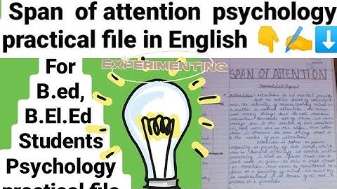 🛑span of attention psychology practical file ✅ (33meaningfull and meaningless Cards) / B.ed/B.El.Ed