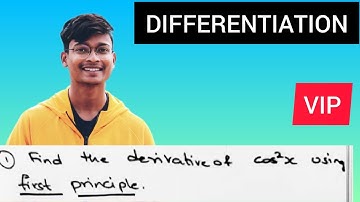 Find dy/dx  using first principle f(x)=cos²x Differentiation in Telugu || SAQS Problem