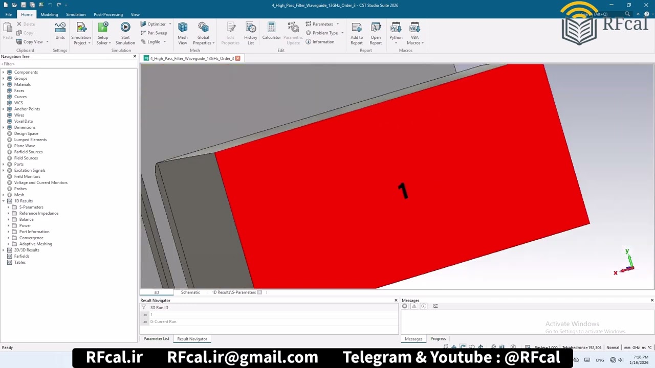 High Pass Filter Waveguide 13GHz Order 3 number4