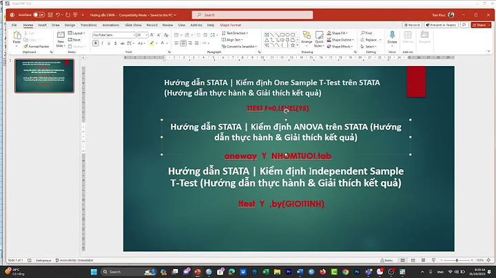 So sánh trung bình hai mẫu độc lập stata năm 2024