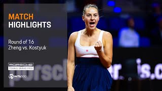 Porsche Tennis Grand Prix | 04/18/2024 | Match Highlights | Zheng vs. Kostyuk