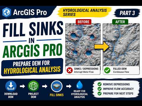 How to Fill Sinks in ArcGIS Pro | Essential DEM Preprocessing for Hydrology
