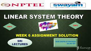 💥WEEK 6💥 🔥100%🔥💥LINEAR SYSTEM THEORY ASSIGNMENT SOLUTION💥
