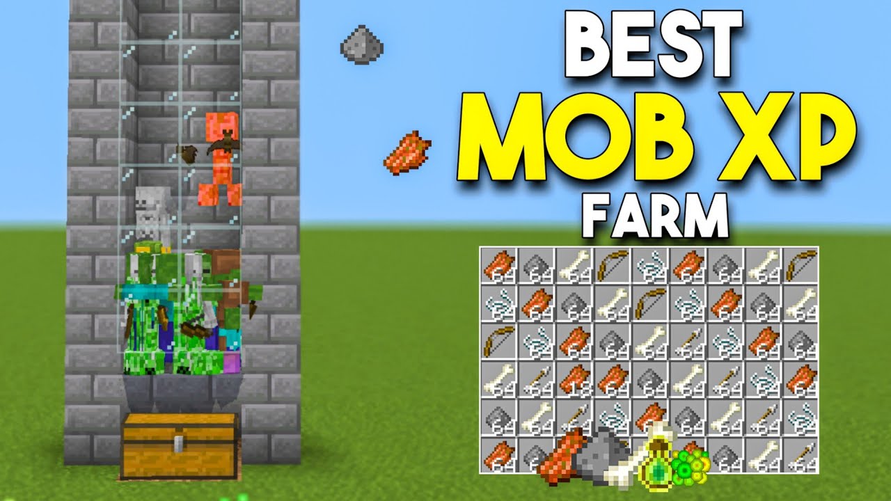 BEST MOB XP FARM TUTORIAL IN MINECRAFT BEDROCK 1.20(MCPE/X BOX/CONSOLE ...
