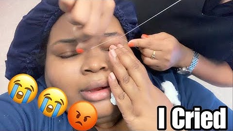 Getting My Eyebrows THREADED For The First Time! * I Seriously Cried * Oddly Satisfying #Threading