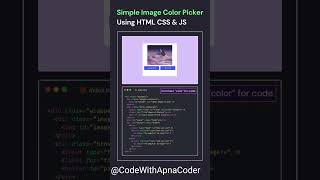Build an Image Color Picker in 30 Seconds #shorts #webdevelopment #coding #html