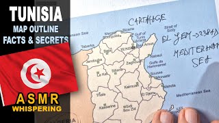 TUNISIA !! map contour drawing & governorates | Facts and Secrets | ASMR whispered geography facts screenshot 4