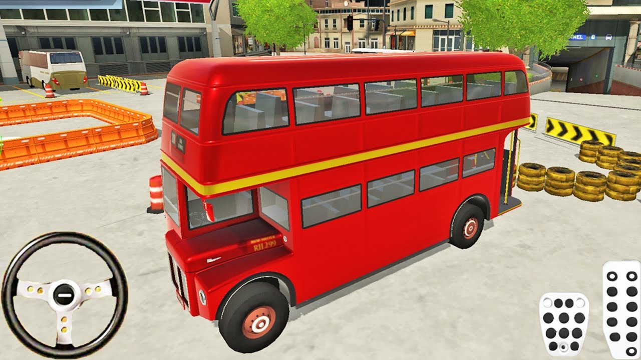 Double Decker Bus Impossible Parking Drive Game - Bus Game - Bus Gadi - School Bus Game - Gadi Wala