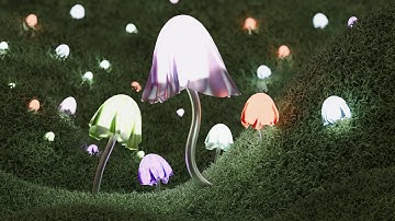 Create Magic Glowing Mushrooms in 3D in 15 minutes! Blender Beginner  Step by Step Tutorial