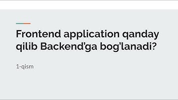 Frontend application Backend